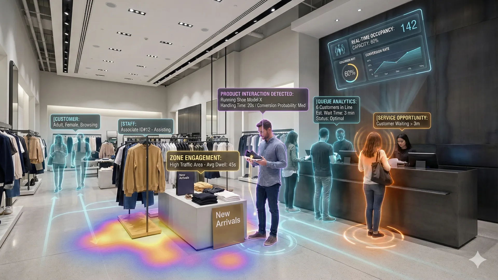 리테일 매장 고객 분석 AI 솔루션 Hero 이미지 / Retail Store Customer Analytics AI Solution Hero Image